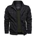 EKLENTSON Black Cotton Jacket for Men Cotton Windbreaker Jacket Fishing Cycling Spring Autumn Warm Coat