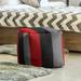 East Urban Home Ohio Football Nut Stripes Cube Ottoman /Fade Resistant/Scratch/Tear Resistant in Red/Gray/Black | 13 H x 13 W x 13 D in | Wayfair