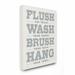 Ebern Designs Flush Wash Brush Hang Bold & White Textured by Artist Stephanie Workman Marrott - Textual Art Print Canvas in Gray | Wayfair