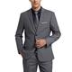 Men Business Suits Slim Fit Formal Notch Lapel Dark Grey 2 Pieces Suit Tuxedo Groomsmen for Wedding 42/36