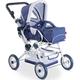 Götz 3402055 Spotty Blue höhenverstellbarer 4-rädriger Puppenwagen in blau / weiß - passend für alle Puppen bis 50 cm - für Kinder ab 3 Jahren