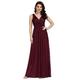 Ever-Pretty Women's Double V Neck Floor Length A Line Empire Waist Long Evening Dresses Burguandy 14UK Burgundy