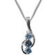 925 Sterling Silver Real Natural London Blue Topaz & Diamond Womens Pendant & Chain Necklace - Chain length 18