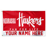 WinCraft Nebraska Huskers Personalized 3' x 5' One-Sided Deluxe Flag