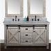 Gracie Oaks 61" Double Bathroom Vanity Set Marble in Brown/Gray | 34.625 H x 61 W x 22 D in | Wayfair 4D8319A1C5434B2D9DCE45F8B474B6C1