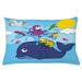 East Urban Home Whale Indoor/Outdoor Lumbar Pillow Cover Polyester | 16 H x 26 W x 0.1 D in | Wayfair 8CA768D55D6D4823A2AE589081207EDA