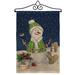 Breeze Decor Decorating w/ Snowmen Winter Wonderland 2-Sided Burlap 19 x 13 in. Garden Flag in Black/Brown/Gray | 18.5 H x 13 W x 1 D in | Wayfair