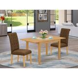 Rosalind Wheeler Jacinta Extendable Butterfly Leaf Rubberwood Solid Wood Dining Set Wood/Upholstered in Brown | Wayfair