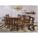 Winston Porter Boxvale 9 Piece Extendable Solid Wood Dining Set Wood/Upholstered in Brown | Wayfair 159D72D526DB44C8B9B667B553748C6A