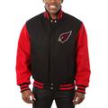 Men's JH Design Black/Cardinal Arizona Cardinals Big & Tall Wool Full-Snap Jacket