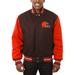 Men's JH Design Brown/Orange Cleveland Browns Big & Tall Wool Full-Snap Jacket