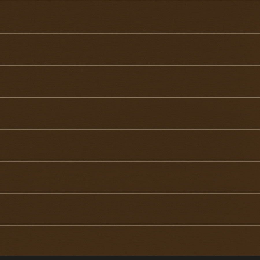 Hörmann Sektionaltor Rundum-sorglos-Paket RenoMatic Garagentor inkl. Zarge, Antrieb & Handsender, schmale Lamellen (M-Sicke), 2750x2250 mm,Terrabraun (RAL 8028),Woodgrain Image