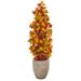 August Grove® 29.5" Artificial Maple Tree in Planter Silk/Ceramic/Plastic in Red | 42 H x 9 W x 9 D in | Wayfair E2FFA267867F4855B60C4FF24001ECF0