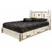 Millwood Pines Montana Collection Lodge Pole Pine Platform Storage Bed Wood in Brown/Green/White | 47 H x 76 W x 83 D in | Wayfair