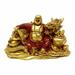 World Menagerie Hockenberry Happy Buddha w/ Dragon Statue 4.75 H x 6.0 W x 4.0 D in yellowResin/Plastic in Gold | 4.75" H X 6" W X 4" D | Wayfair