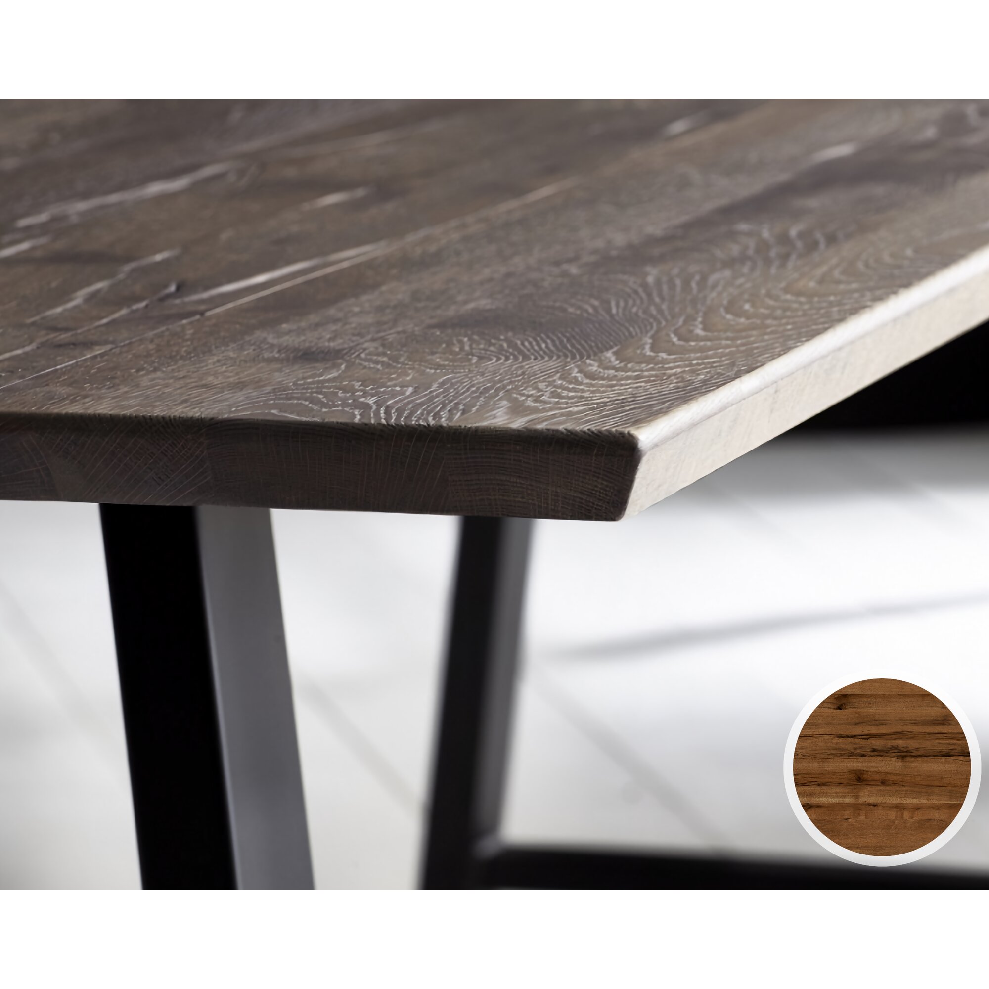 Bodahl Concept4You Massivholz Tischplatte Schweizer Kante Rustic Oak / 4cm / 240x100 cm / Eiche old bassano