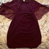 Ralph Lauren Dresses | Burgundy Cape Cocktail Dress | Color: Purple | Size: 10
