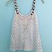 Free People Tops | Free People Eyelet Pearls/Sequined Beaded Top | Color: Black/Cream | Size: L