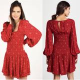 Free People Dresses | Free People Two Faces Mini Dress | Color: Red | Size: M