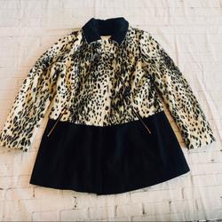 Jessica Simpson Jackets & Coats | Jessica Simpson Faux Fur Jacket Size Large | Color: Black/Yellow | Size: L