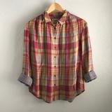 Anthropologie Tops | Holding Horses Plaid & Stripe Button-Down Top | Color: Pink/Yellow | Size: 6