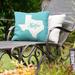 East Urban Home Indoor/Outdoor Throw Pillow Polyester/Polyfill blend in Green/Blue | 16 H x 16 W x 3 D in | Wayfair