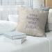 East Urban Home Handwritten Stay Hungry Quote Pillow Cover (No Fill) - Faux Leather/Suede in Indigo | 16 H x 16 W x 0.5 D in | Wayfair