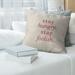 East Urban Home Handwritten Stay Hungry Quote Pillow Cover (No Fill) - Faux Leather/Suede in Red | 18 H x 18 W x 0.5 D in | Wayfair