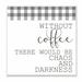Ebern Designs 'Coffee Funny Word Kitchen Dining Room Design' Graphic Art on Canvas Canvas, Wood in Black/White | 12 H x 12 W x 0.5 D in | Wayfair