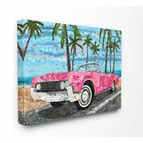 Ebern Designs 'Abstract Car Collage Design' Graphic Art on Canvas Metal in Blue/Pink | 30 H x 40 W x 1.5 D in | Wayfair