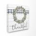 Gracie Oaks 'Thankful Flower Farm Rustic Wood Textured Word Design' Graphic Art on Canvas in Gray/Green/White | 24 H x 24 W x 1.5 D in | Wayfair