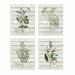 Gracie Oaks 'Herbs Kitchen Dining Room Wood Textured Word Design' 4 Piece Graphic Art Set on Canvas in Green | 15 H x 10 W x 0.5 D in | Wayfair