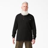 Dickies Men's Big & Tall Heavyweight Long Sleeve Henley T-Shirt - Black Size 3Xl 3XL (WL451)