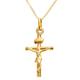 Alexander Castle Solid 9ct Gold Crucifix Necklace for Women - Gold Cross Necklace Pendant with 18" 9ct Gold Chain & Jewellery Gift Box - 20mm x 14mm