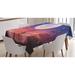 East Urban Home Ambesonne Fantasy Tablecloth, Young Woman w/ A Dog Under Huge Moon Starry Sky Celestial Friendship Art | 52 D in | Wayfair