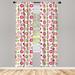 East Urban Home Ambesonne Retro Curtains, Patchwork Inspired Design Colorful Patterned Flowers Hearts & Dots Retro Girlish | 63 H in | Wayfair