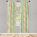 East Urban Home Ambesonne Colorful 2 Panel Curtain Set, Colorful Floral Composition w/ Fresh Foliage Leaves & Doodle Style Petals | 84 H in | Wayfair