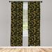 East Urban Home Ambesonne Dragonfly Window Curtains, Pattern Of Dragonflies & Green Olive Branches Mediterranean Nature Vibes | 84 H in | Wayfair