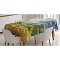 East Urban Home Ambesonne Country Tablecloth, Summer Rural Landscape w/ Wheat & Small Country Houses In Valley Art | 60 D in | Wayfair