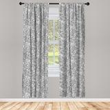 East Urban Home Black & White Panel Curtain, Paisley Design w/ Sketch Style Flowers Leaves on Monochrome Background | 84 H in | Wayfair