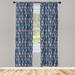 East Urban Home Ambesonne Mid Century Curtains, Modern Style Retro Pattern w/ Droplet Shapes Mosaic In Various Color Tones | 84 H in | Wayfair