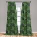 East Urban Home Ambesonne Forest Green 2 Panel Curtain Set, Camouflage Pattern Of Palm Leaves Tropical Nature Themed Foliage | 95 H in | Wayfair