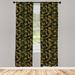 East Urban Home Ambesonne Dragonfly Window Curtains, Pattern Of Dragonflies & Green Olive Branches Mediterranean Nature Vibes | 63 H in | Wayfair