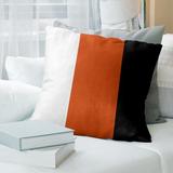 East Urban Home Oregon Corvallis Pillow Polyester/Polyfill/Leather/Suede in Orange/Black | 26 H x 26 W x 3 D in | Wayfair