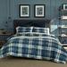 Nautica Crossview Plaid Microsuede Blue Comforter Set Polyester/Polyfill/Microsuede in Blue/Green/Navy | Twin/Twin XL Comforter + 1 Sham | Wayfair