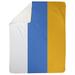 East Urban Home La Bear College Fleece Blanket Microfiber/Fleece/Microfiber/Fleece in Gray/Blue/Yellow | 50 W in | Wayfair