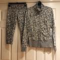 Lululemon Athletica Pants & Jumpsuits | Lululemon Gray Floral Jacket/ Crop Pant,Size-6 | Color: Gray | Size: 6