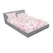 East Urban Home Romantic Rose Flower Bouquet Blooms Floral Microfiber Sheet Set Polyester in Gray/Pink, Size Queen | Wayfair