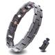 はち Titanium Magnetic Bracelet for Men and Women 5 Element Wristband Powerful Germanium Magnets Strength Bracelet for Couples with Adjustment Tool and Gift Box (Black)