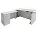 White Adjustable Height Rectangular Front L-Shaped Desk